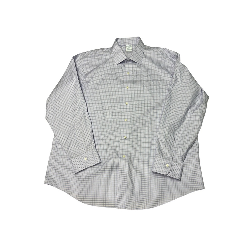 Brooks Brothers Mens 17-35 Regular Fit Non-Iron Stretch Supima Cotton Check